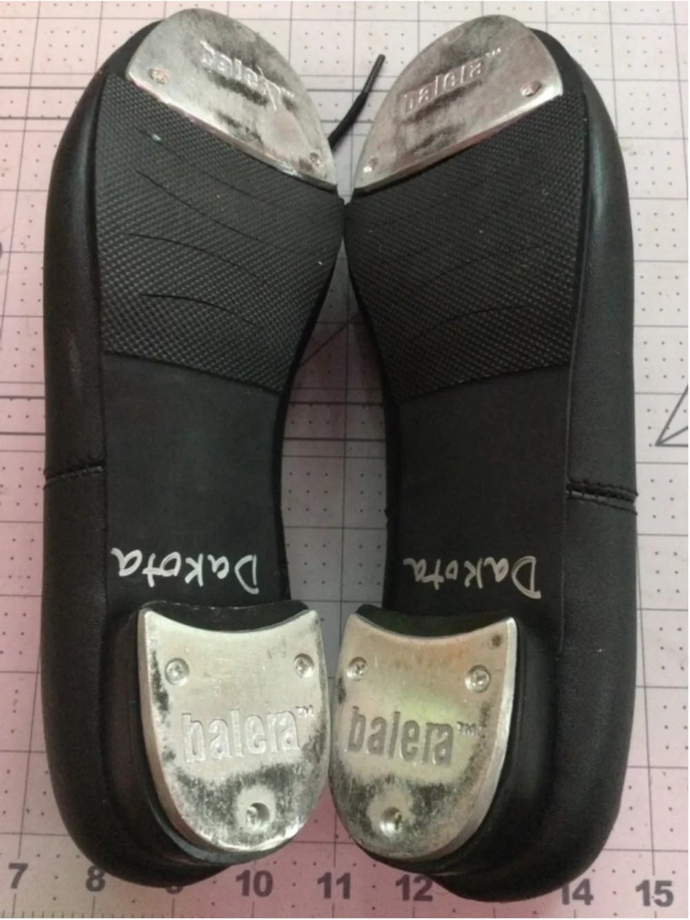 Girls Balera Black Tap Dance Shoes Size 10.5 with Silver Taps